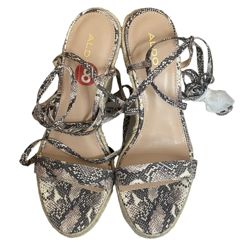 Aldo Wedge Tie-Up Espadrille Brand New w/ Box Size 8
